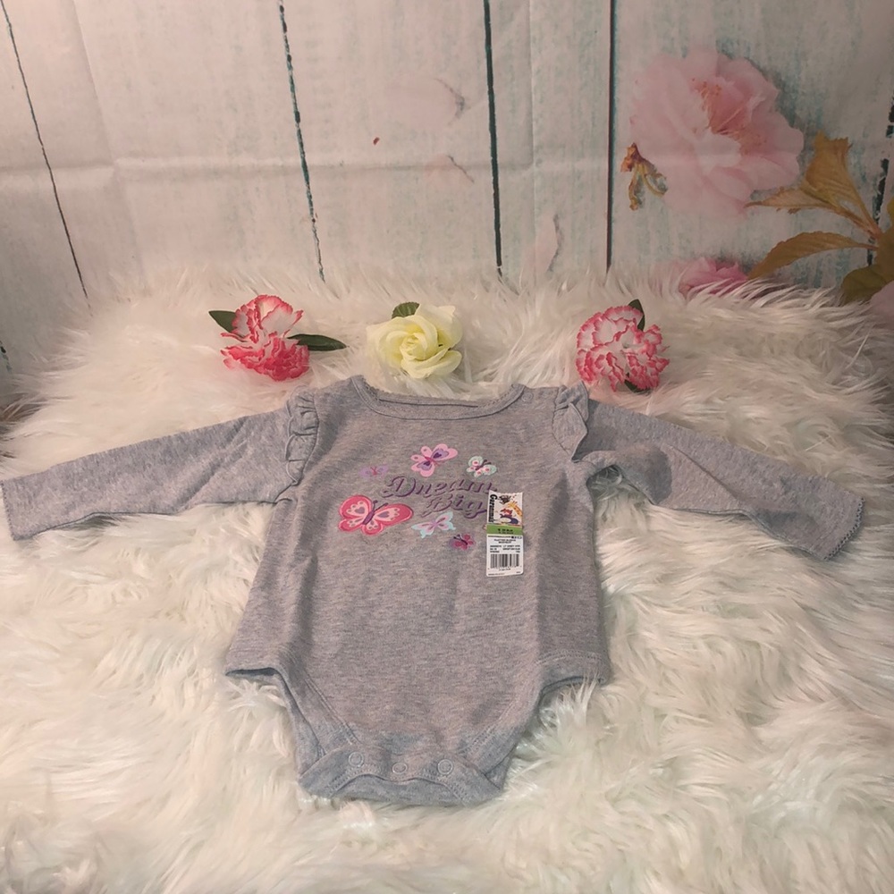Girls GARANIMALS Gray One Piece Button Under Suit Size 12 M